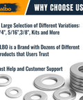 250 Piece Metric Stainless Steel Fender Flat Washers For Screws And Bolts, 304 Stainless Hardware, ALBO brand features
