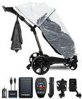 Crush Your Round With This Hella Reliable Electric Golf Push Cart Featuring Wireless Remote Control Integrated Course Navigation Four Inch Digital Display And Protective Rain Cover Included with accessories.