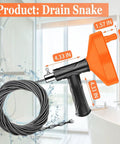 Badass 33 Foot Drain Snake Auger For Stubborn Hair And Grease Blockages Heavy Duty Coiled Cable Plumbing Tool with ergonomic handle.