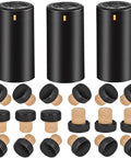 PVC Heat Shrink Capsules For Wine Bottles Matte Black Set Of 80 With Bottle Seals Corks And Shrink Wrap Sleeves For A Pro Look At Home Cellars And DIY Wine Bottle Packaging, matte black PVC wine bottle capsules and corks