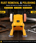 Badass Heavy Duty Cordless Mini Bench Grinder Compatible With DeWalt 20V Tools Portable shop tool for rust removal and polishing.