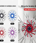 2 Pack Bike Disc Brake Rotors 160/180/203mm CNC Machined Stainless Steel 12 Bolt 6 Hole with Dope Heat Dissipation Holes