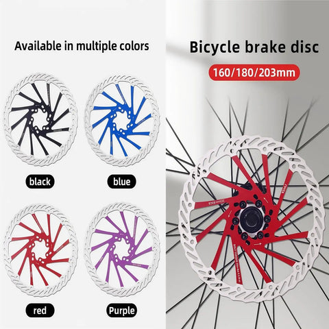2 Pack Bike Disc Brake Rotors 160/180/203mm CNC Machined Stainless Steel 12 Bolt 6 Hole with Dope Heat Dissipation Holes