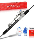 Hydraulic Power Steering Rack And Pinion Assembly For Nissan Maxima 2009-2014 V6 3.5L showing assembly, gloves, and manual