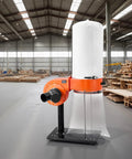 800 CFM Vortex Cone Dust Collector For Woodworking Shop With Two Point Five Micron Filter 1 HP Motor in a workshop