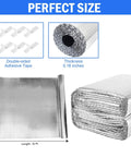 Block Blinding Summer Sun And Keep Your Pad Chill This Durable Double Reflective Aluminum Foil Window Film For Rv Car And Garage Doors Features 12 Hook And Loop Pads For No Sweat Setup And Long Lasting Coverage, showing double-sided tape, foil thickness and dimensions.