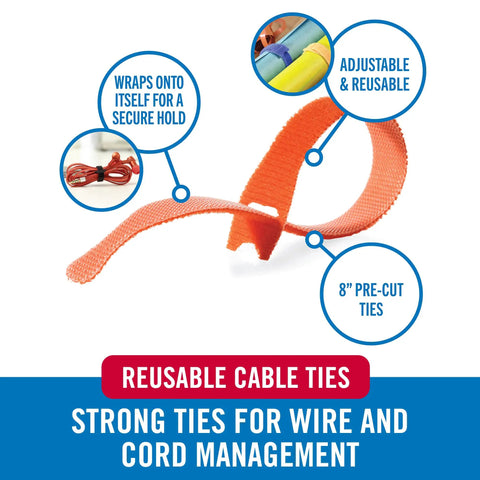 Pastel Cable Ties Heavy Duty Reusable Bulk Pack Must-Have 60 Count 8 Inch by 0.5 Inch One Wrap Straps for Wire Management