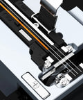 Close-up of Heavy Duty 3 In 1 Optical Fiber Cleaver With Tungsten Steel Blade showing cable alignment for precise cuts.