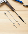 Stainless Steel Boat Bimini Top Pins Quick Release 2 Pack With Lanyard Tough Marine Canopy Hardware For Sailboats And Yachts Easy Install And Secure Fit For Daily Maintenance And Emergency Repairs, shown with lanyards