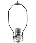 DIY Bottle Lamp Kit With Adapters For Liquor And Wine Bottles Socket And Harp In Black Finish metal frame front view