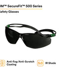 Top Tier Sport Safety Glasses Featuring Ir Five Gray Optics And Recessed Temple Ribs For Knockout Comfort And Seamless Ppe Compatibility On Heavy Duty Work Sites, featuring 5.0 IR shade