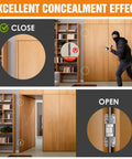 Sleek Six Inch Hidden Door Hinges For Clean Concealed Doors And Invisible Wall Panels With Premium Seamless Hardware showing closed and open positions.
