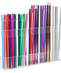 Premium Acrylic Straw Holder For Cabinet Door Split Design Hella Spacious Tumbler Organizer with colorful drinking straws.