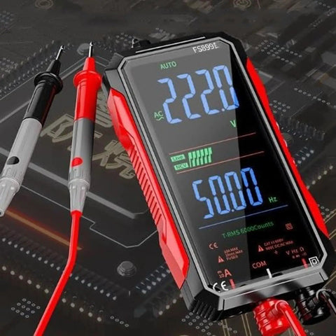 Pro Grade USB Rechargeable Digital Multimeter With 6000 Counts, Auto Range Display, Double Fuse Protection on circuit board