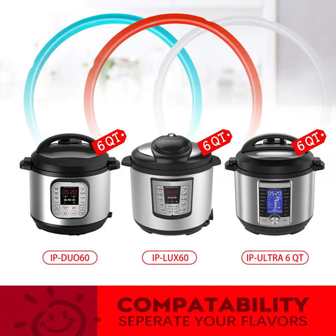 Silicone Sealing Ring 3 Pack For 6 Qt Pressure Cookers Replacement Gasket Compatible With Instant Pot Duo Lux Duo Plus Ultra
