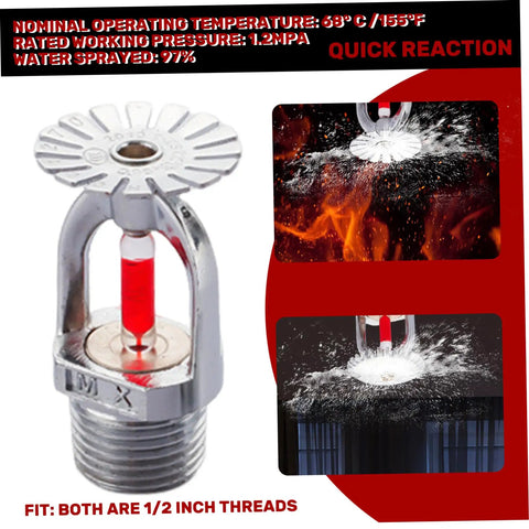 Built Tough Quick Response Pendent Fire Sprinkler Head 155F Water Spray Down With Half Inch Pipe Thread, chrome design for effective fire protection.