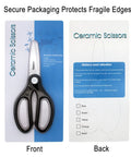 Hella Sharp 8.27 Inch Zirconia Ceramic Kitchen Scissors With Insulated Rustproof Blades And Non Magnetic Handle packaged safely.