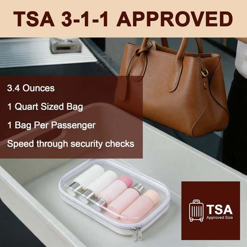 Two Pack Clear Hard Shell Zipper Case Travel Organizer Pouch Hella Tough Protective Plastic Storage Bag with toiletries for TSA approval.
