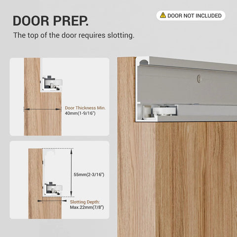 32 Inch Concealed Sliding Barn Door Hardware With Soft Close Mechanism Trackless Aluminum Hidden Track Kit installation
