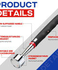 Telescoping Magnetic Pickup Tool 40 Lb Pull Heavy Duty with 30 Inch Reach Non Slip Extendable Magnet Tool product details