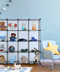 16 Cube Storage Organizer Cubby Shelving for Living Room and Kids Toys Craft Supplies Yarn Art Projects with Durable Gray Finish