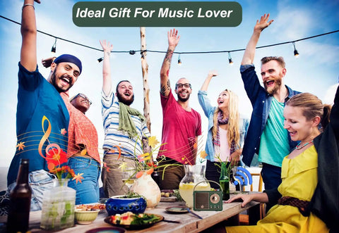 Mini Retro Bluetooth Speaker Portable Wireless Speaker For Home Office Party Outdoor Use Vintage Decor Style Cute Old Fashion Look For iPhone Android Green on picnic table at party
