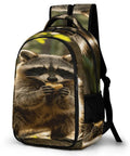 Rock Snack Raccoon Print Backpack Unisex Large Capacity Daypack with durable polyester and smooth zipper
