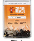 Outdoor Zipper Repair Kit With 9 Sliders 6 Bottom Stops And 3 Top Stops For Backpacks Jackets Tents And Gear The Easy Zipper Pull Replacement For Coats Duffels And More Made In America Since 1993 in packaging with components visible