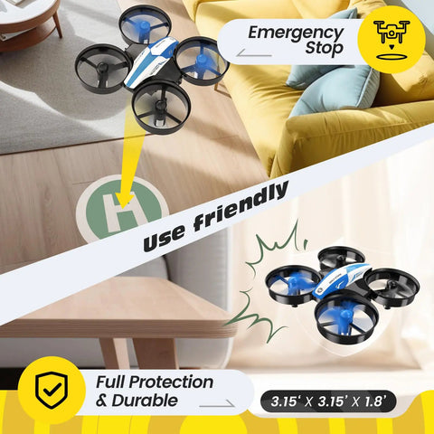 Indoor Nano Drone For Kids And Beginners With Auto Hover And Toss To Launch Circle Fly And 3D Flips Headless Mode, blue