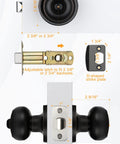 Oil-Rubbed Bronze Privacy Door Knobs For Interior Doors, No-Fuss Keyless Privacy Function, with adjustable backset and strike plate