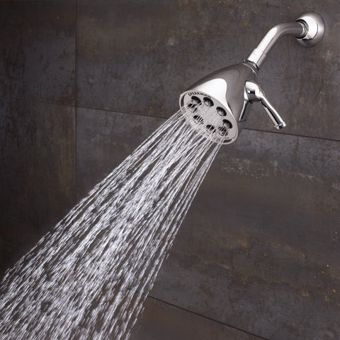 Signature Icon Anystream High Pressure Shower Head With 360 Degree Adjustable Spray Solid Brass 2.5 GPM Polished Chrome in use