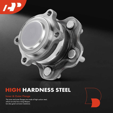 Beefed-Up Rear Wheel Bearing Hub Assembly For Five Lug Vehicles Fits Nissan Altima 2019 To 2023 And Rogue 2021 To 2024 Front Wheel Drive Only Heavy Duty Load Capacity Quiet Smooth Ride Easy Install Replacement Part, high hardness steel