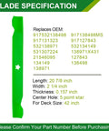 Beefed Up 42 Inch Mower Deck Rebuild Kit blade specifications for Craftsman Husqvarna Poulan Pro with part numbers listed