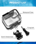 Waterproof Action Camera Housing For 13 12 11 10 9, 196 Feet Deep Underwater Case with accessories and release base