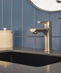 Flute Bathroom Faucet Brushed Nickel Fits 1 or 3 Hole 4 Inch Installations With Optional Base Plate ADA Compliant WaterSense Certified