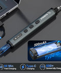 Mini Electric Screwdriver Cordless 78 In 1 Set With 72 S2 Bits 5 Gear Torque Digital Display Repair Kit shown charging via Type-C