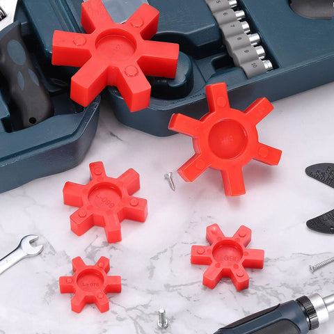uxcell L090 jaw coupling inserts, 4 red urethane solid center inserts for L-jaw couplings.