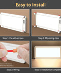 Installation steps for Interior RV LED Light 12V 8 Pack With 3 Color Temperatures And Stepless Dimming Energy Efficient Ceiling Light