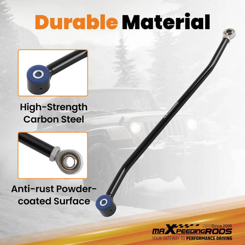 Adjustable Front Track Bar For Jeep Cherokee XJ 1984 to 2001 Lift Kit Center Axle After Suspension 4 To 6.5 Inch Length 790 To 830 mm Eyelet To Eyelet Easy Install Built Tough For Rough Trails. high-strength carbon steel front track bar