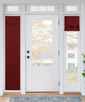 Easy Install Front Door Sidelight Curtain, No Drill Privacy Window Cover, Thermal Insulation For Patio Glass Doors, 12 Inch By 69 Inch Red, 1 Panel Full Kit With Adhesive Straps And Manual, Quick Mess Free Setup installed on side window