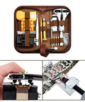 All In One Watch Repair Kit With Durable Metal Case 149 Piece Tool Set including spring bar and pin remover in use