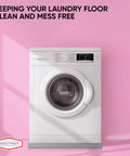 27 By 25 By 1.5 Inch Heavy Duty Stainless Steel Washer Drain Pan 18 Gauge SS304 under washing machine in pink room