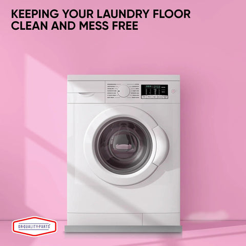 27 By 25 By 1.5 Inch Heavy Duty Stainless Steel Washer Drain Pan 18 Gauge SS304 under washing machine in pink room