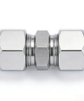 Closmos 304 stainless steel compression tube union with double ferrules, 1/8 in. OD x 1/8 in. OD, pack of 2