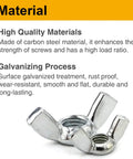 Assorted Wing Nuts Kit 50 Pieces With Size Range 1/4-20 5/16-18 3/8-16 SAE Steel Zinc Plated Carbon Steel Butterfly Wing Nuts