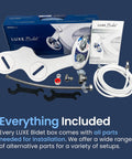 Warm Water Bidet Attachment With Dual Nozzles Self Cleaning Non Electric Toilet Seat Attachment Easy Install Adjustable Water Pressure Rear And Feminine Wash Blue with installation kit included