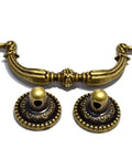 Set Of Four Antique Bronze Drawer Pulls Black Finish With Victorian Floral Design For Cabinets Dressers And Chests Includes Mounting Screws