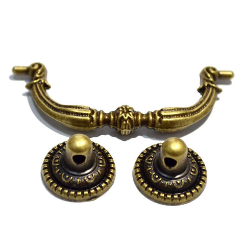 Set Of Four Antique Bronze Drawer Pulls Black Finish With Victorian Floral Design For Cabinets Dressers And Chests Includes Mounting Screws