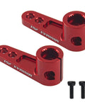 Beefy Aluminum 25T Servo Horn Steering Arm For 1 By 8 And 1 By 10 RC Cars CNC Machined 25 Tooth 16Mm Center To Center Red Pair