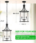 Dope 4 Light Pendant Fixture For Dining Room And Kitchen Modern Black Cage Lantern Chandelier With adjustable chain